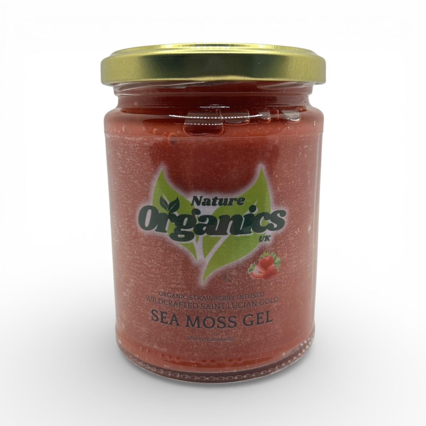 Wildcrafted Gold Sea Moss Gel Infused with Organic Strawberries